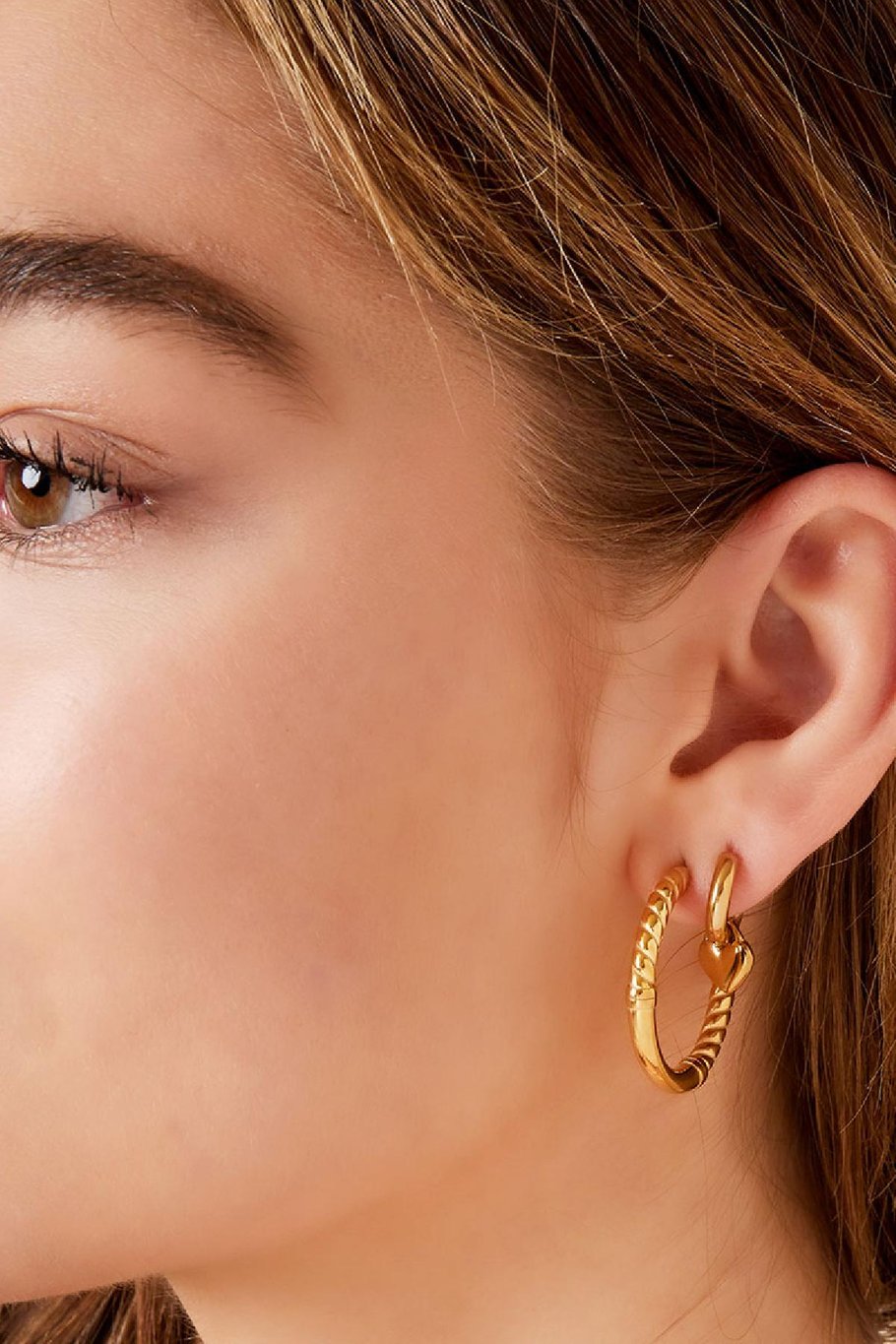Heart earrings Gold Color Stainless Steel Picture3